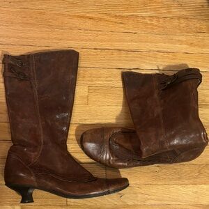 Brown Leather Knee-High Boots